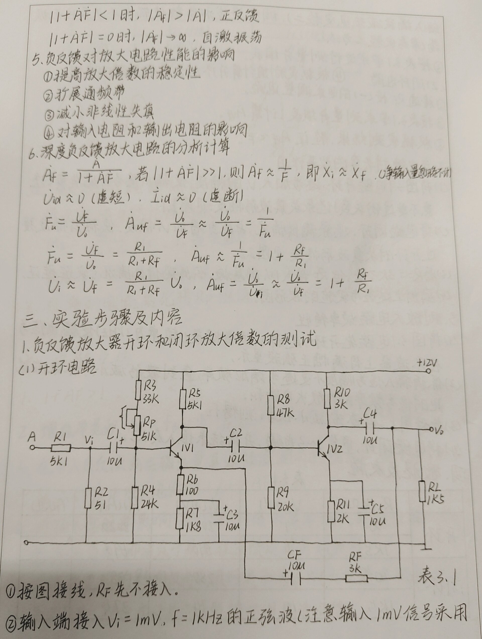 负反馈放大电路方块图图片