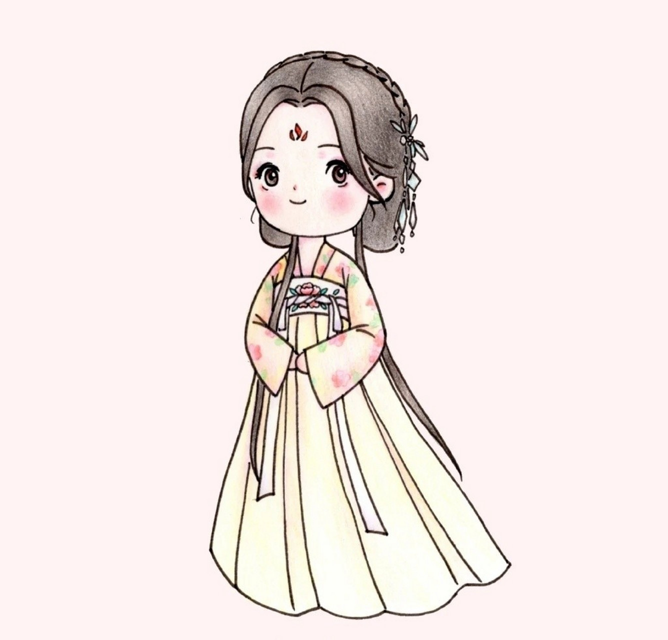 简笔画:汉服古风简笔画,拿去练吧 而近几年来,古风 也逐渐成为一种