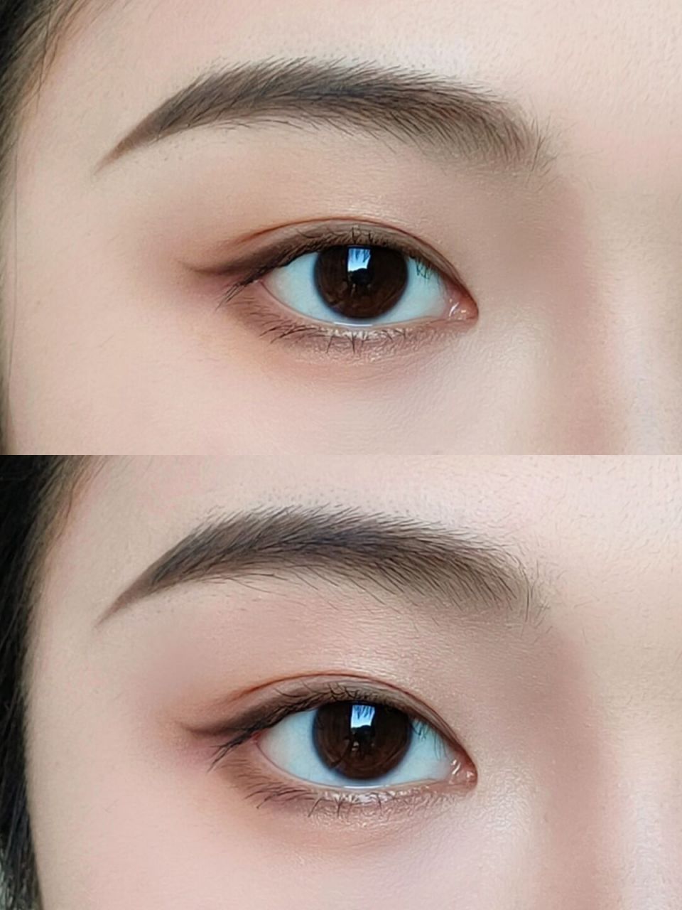 中式落尾眉|画眉教程~ 落尾眉眉型特点: 1 眉峰平缓,没有棱角感,眉毛