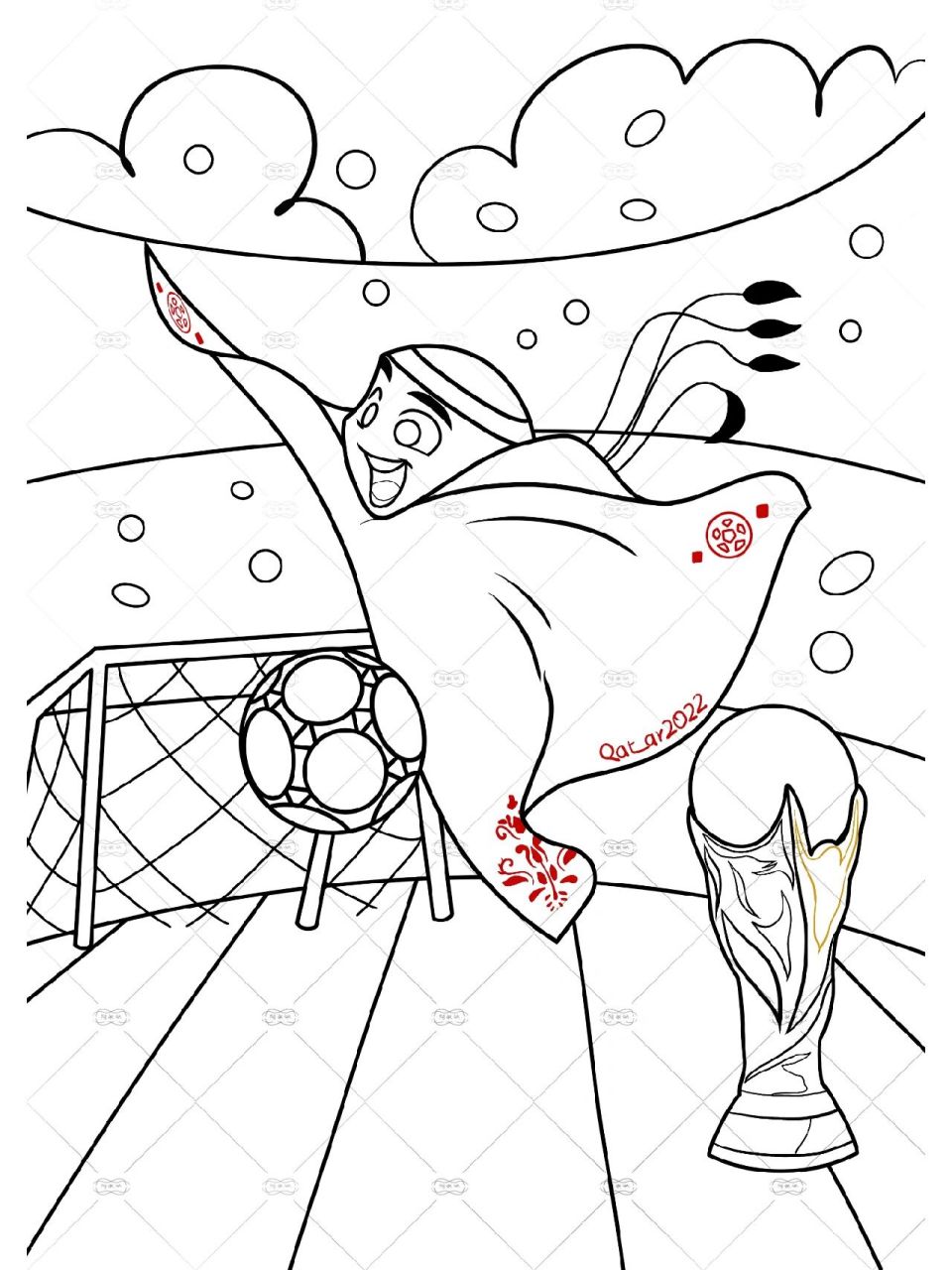 2022卡塔尔世界杯足球赛吉祥物绘画|6岁以上 今天一起来画2022世界杯