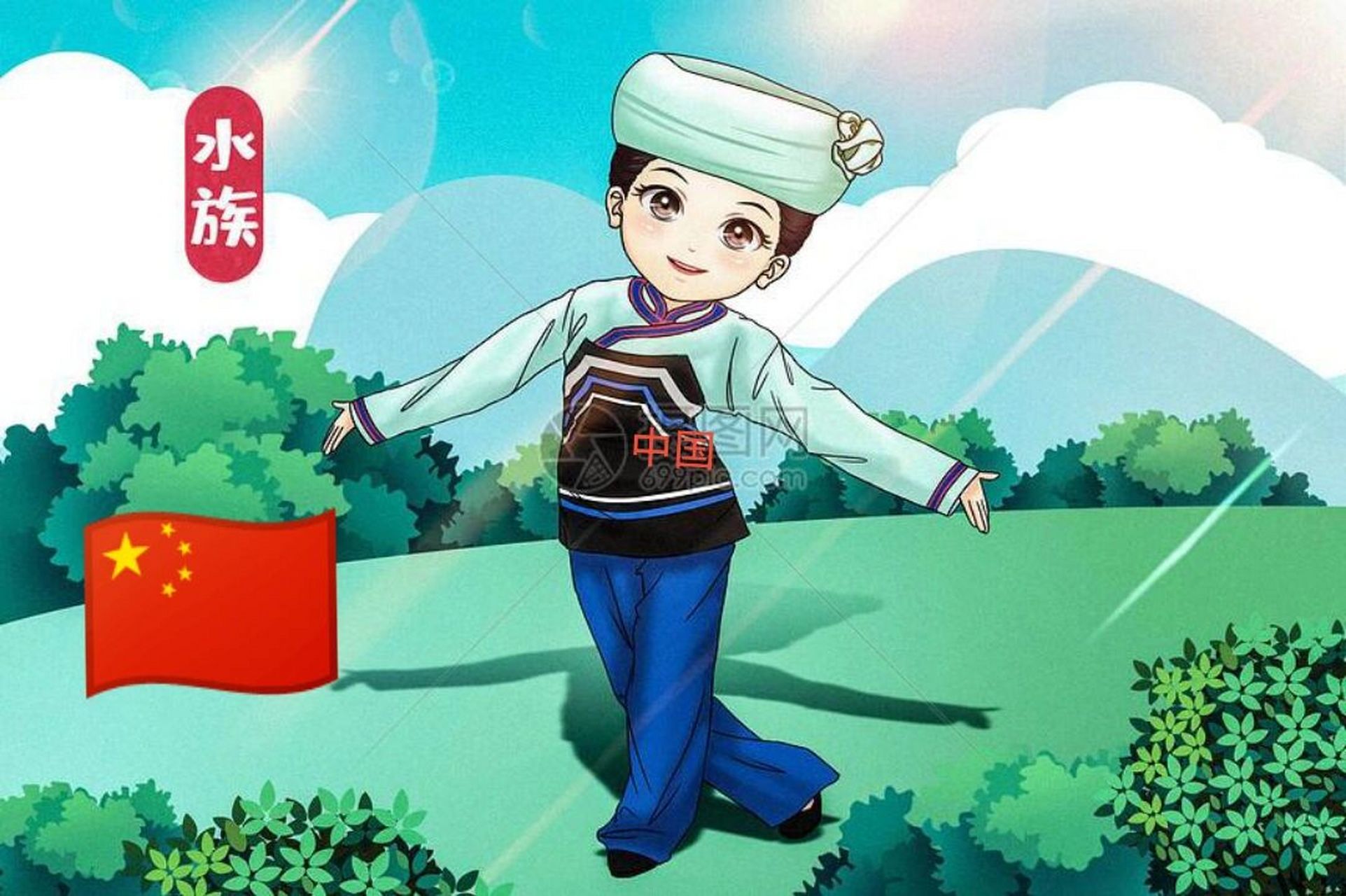 中国9899水族传统服饰 水族,有本民族的语言和传统文字,水语属汉