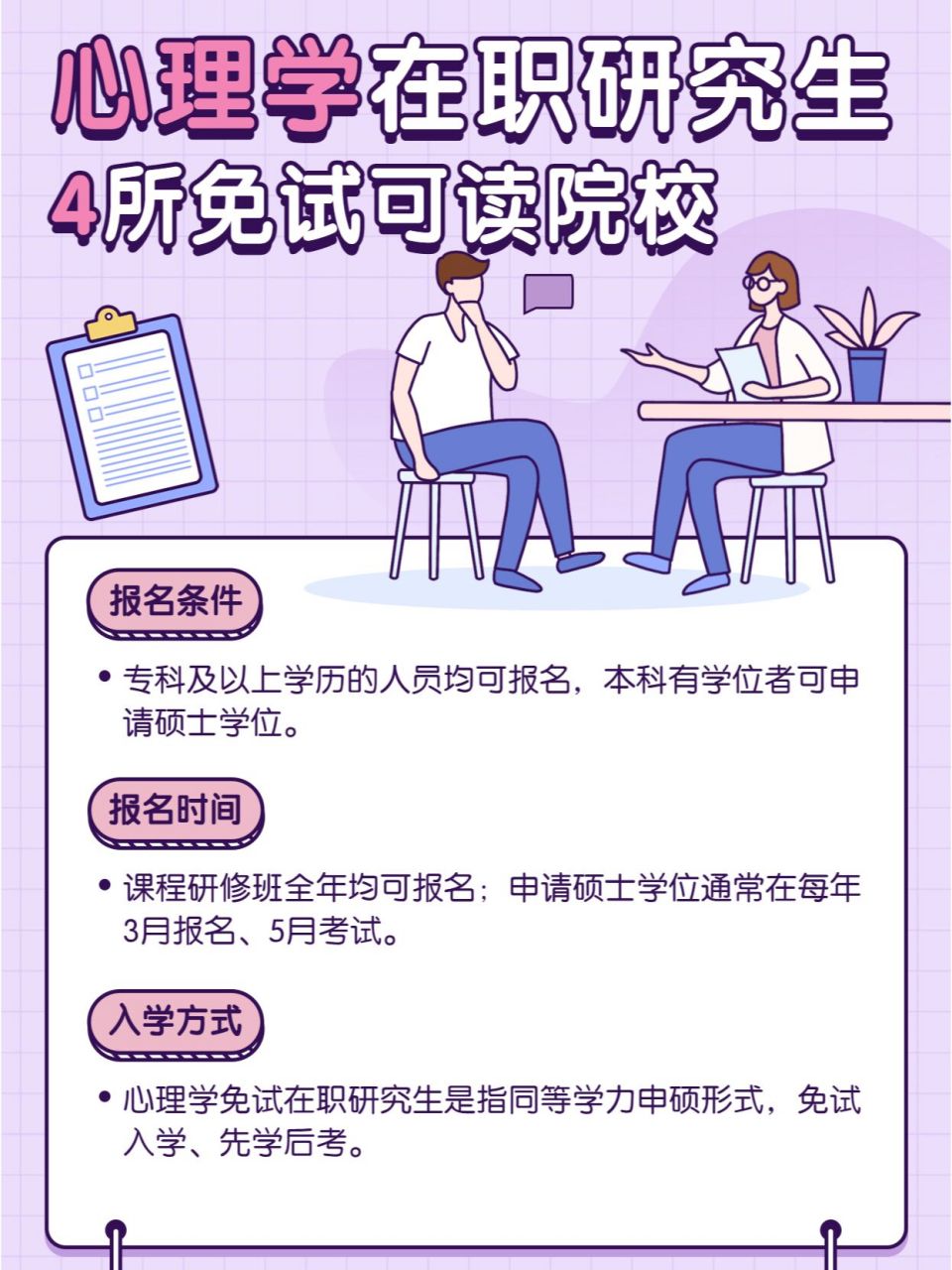 �心理学在职研究生4所免试可读院校 心理学是近些年来在职研究生