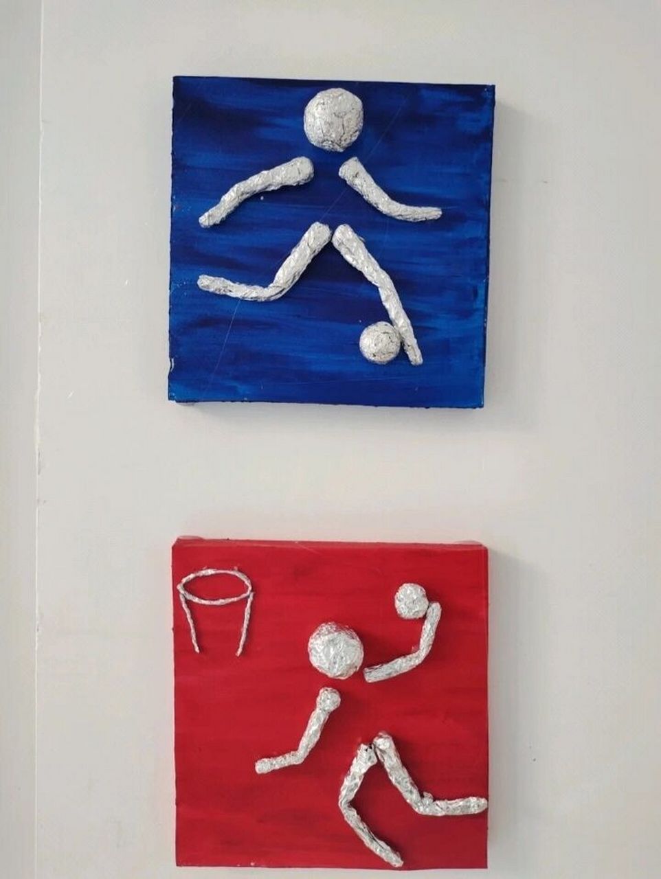 锡纸制作的运动小人运动系列环创基本完成稿改天再雕刻奥运五环#幼师