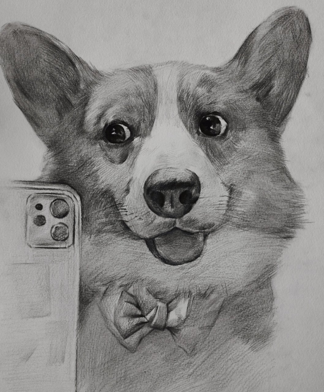 素描小狗狗98 a4 照片 炭笔