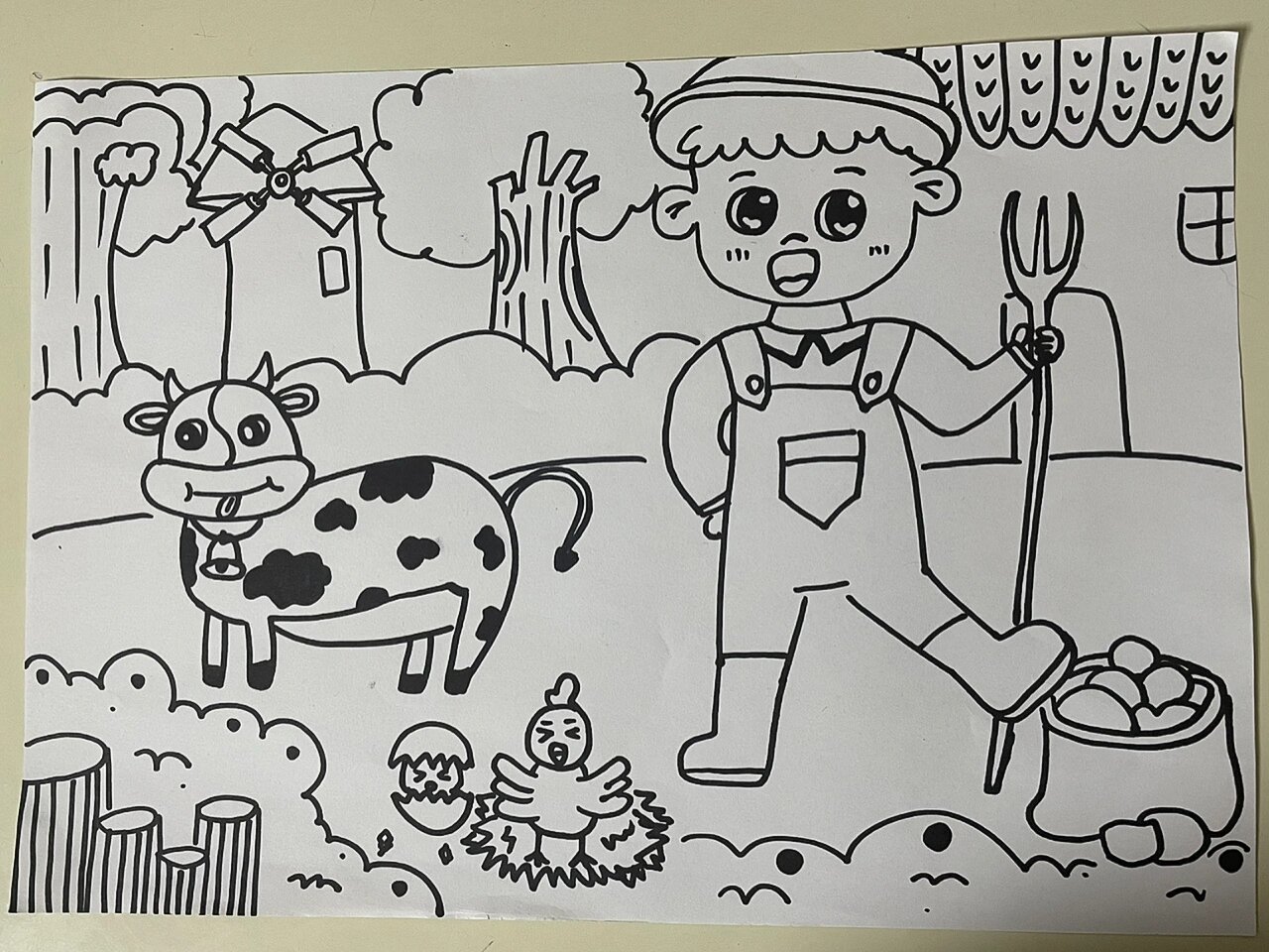 主题简笔画:农场