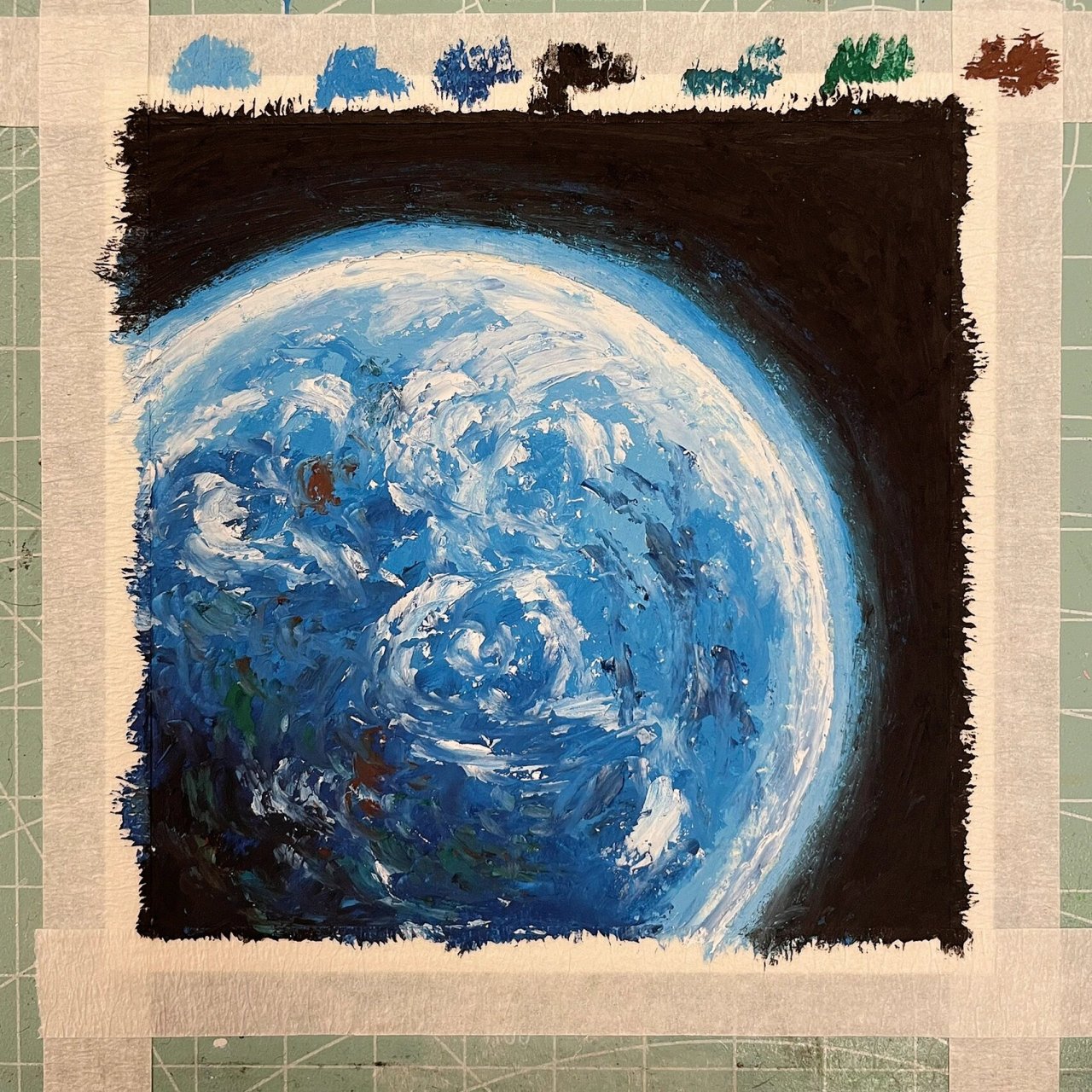 油画棒|地球91(附步骤色号) 油画棒 	 临摹参考