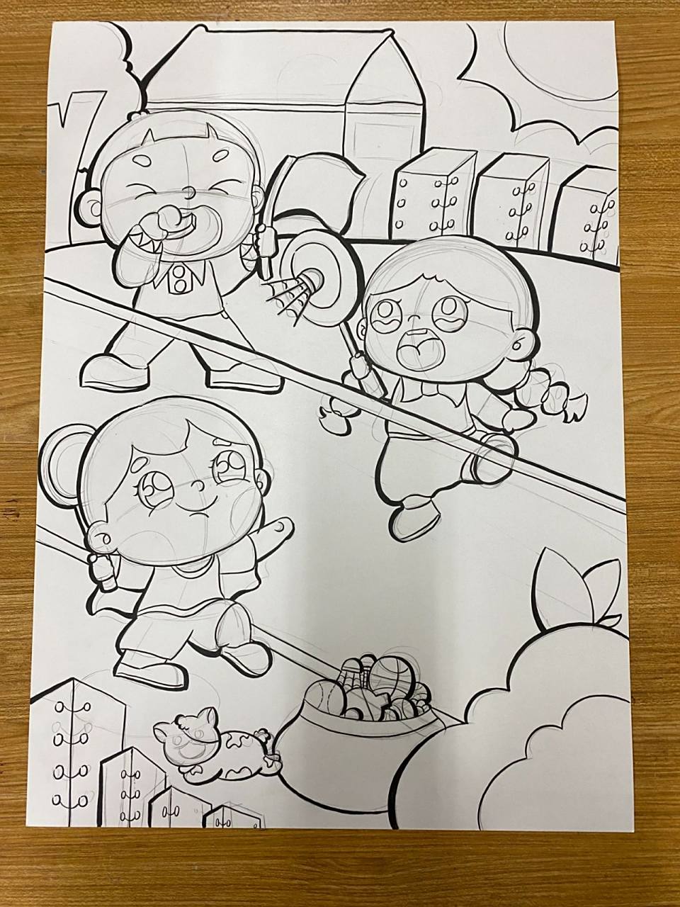 运动类主题画 一起来打羽毛球!