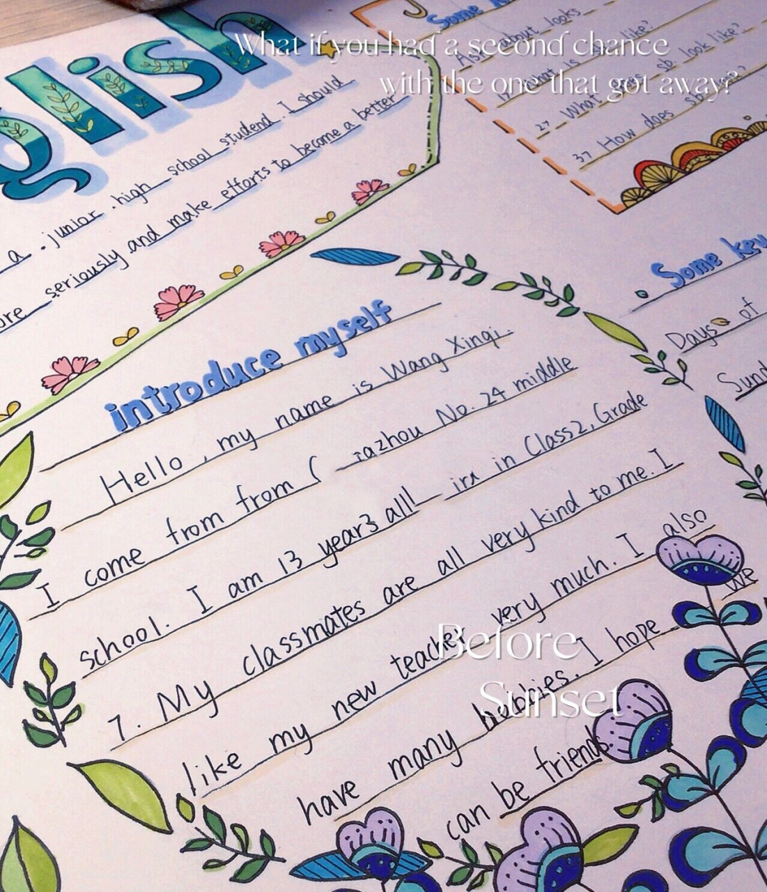 英语手抄报～七年级 大宝的周末英语作业,这没点实力家庭作业都困难