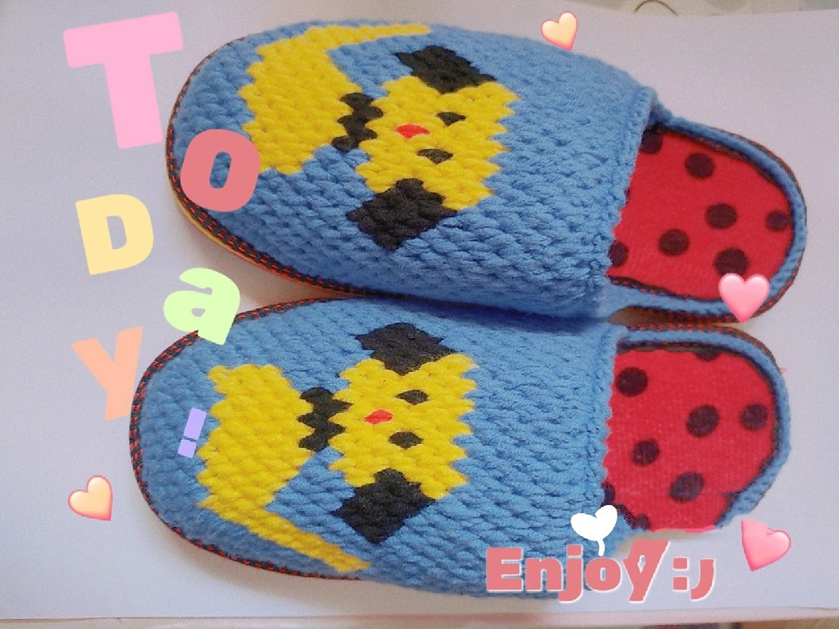 钩织毛线儿童拖鞋〔附花样图