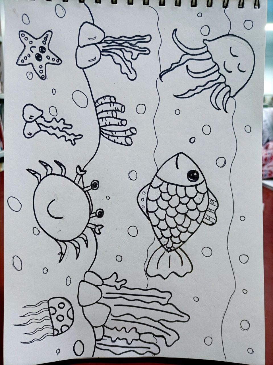 海底世界简笔画.幼儿简笔画 幼儿园简笔画