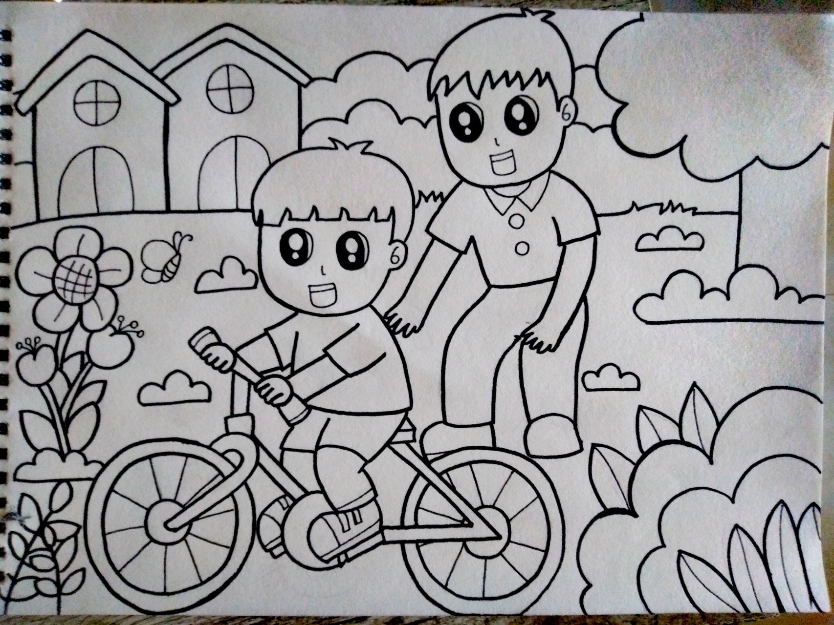 主题画 学骑自行车(原创) 主题画更新喽～ 这次的主题是学骑自行车