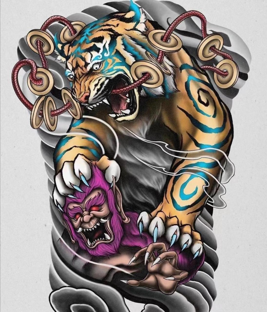 满背纹身.纹身手稿图案.后背纹身.刺青图   今日分享最新纹身手稿