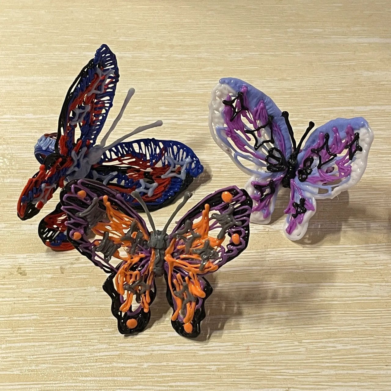 3d打印笔|蝴蝶03戒指 今天奋斗一下午为周末的集市做准备 做了好多