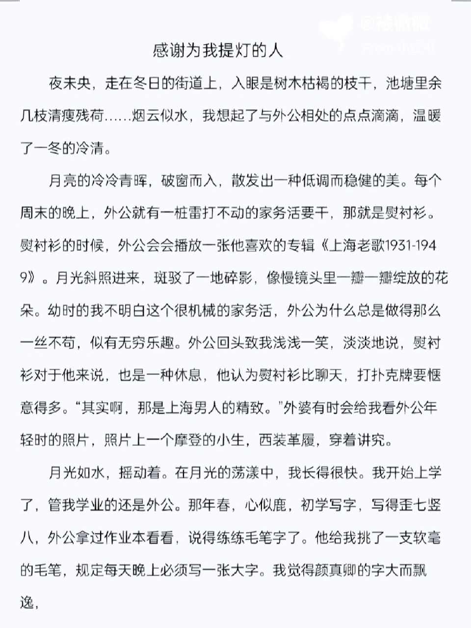 初中满分作文《感谢那个为我提灯的人》