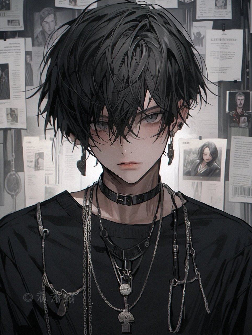 复古港风动漫男生头像|壁纸|冷酷黑色系7315 7815辛苦各位看