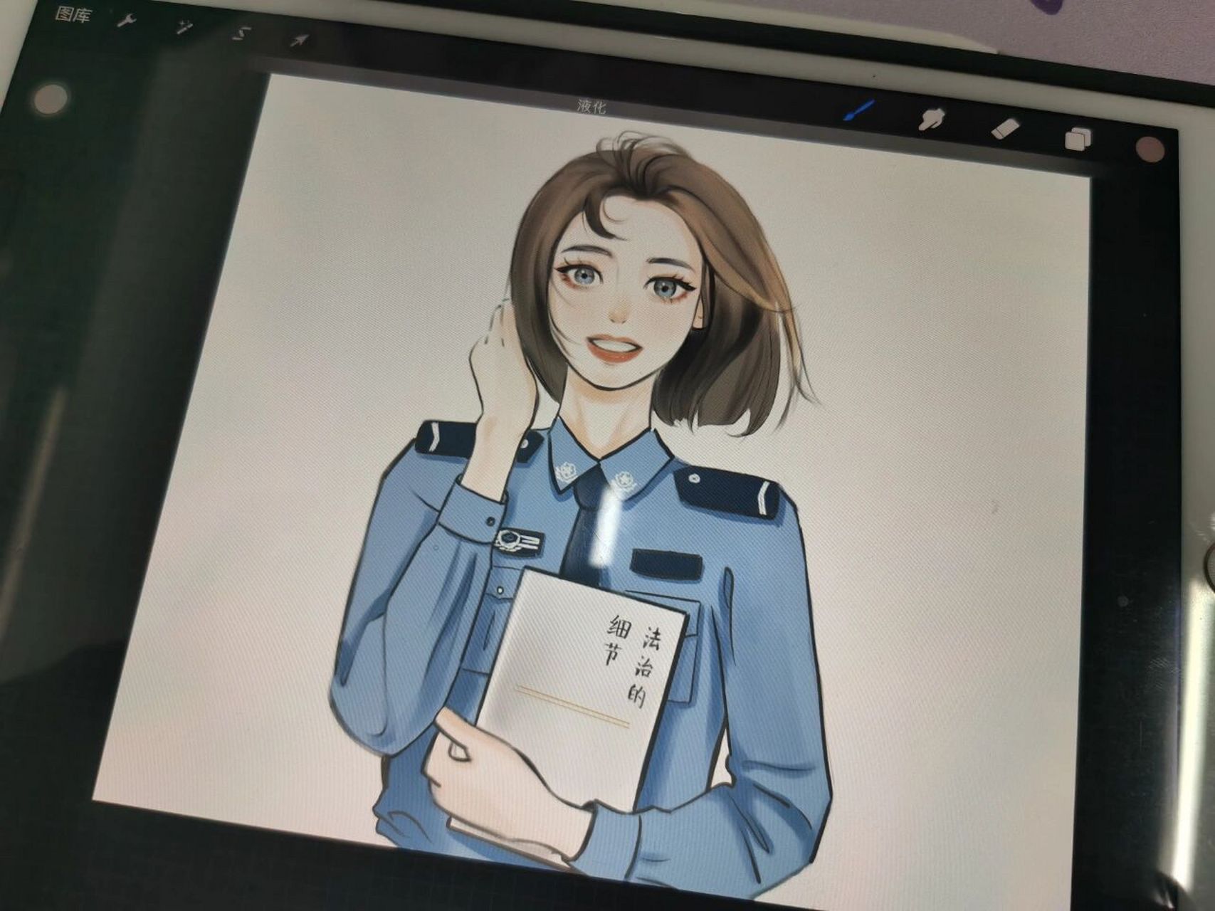 短发警察小姐姐    应大家要求画了又飒又可爱的短发警察小姐姐!