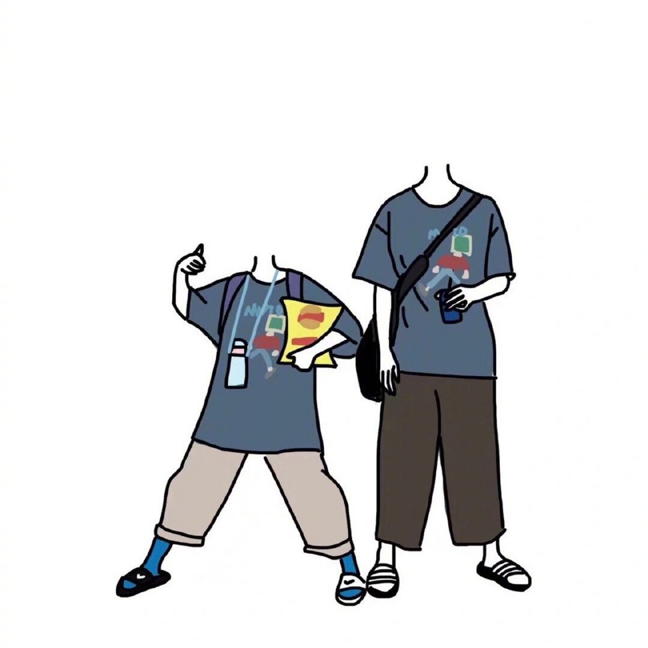 抠图素材9情侣头像夫妻卡通追星偶像爱豆 有姐妹找我要情侣款的这不就