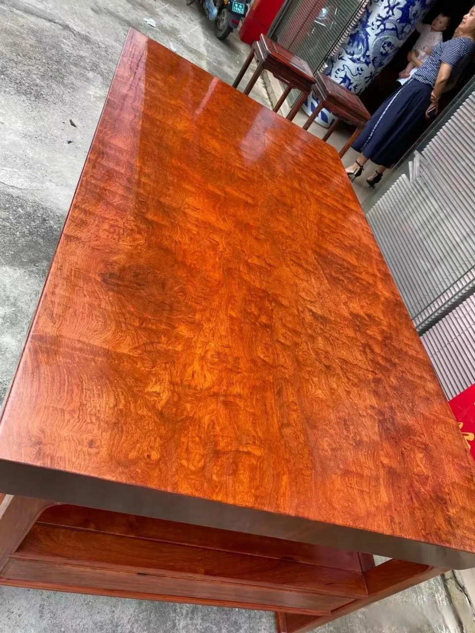 缅甸花梨水波纹精品大板181x102x10