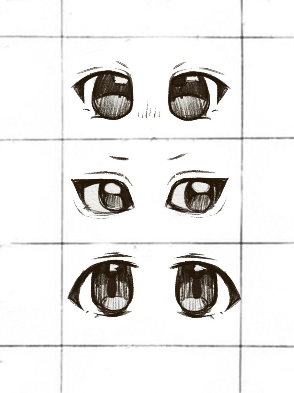 q版人物各类型眼睛线稿参考 97今天就给大家分享一组我以前练习过的