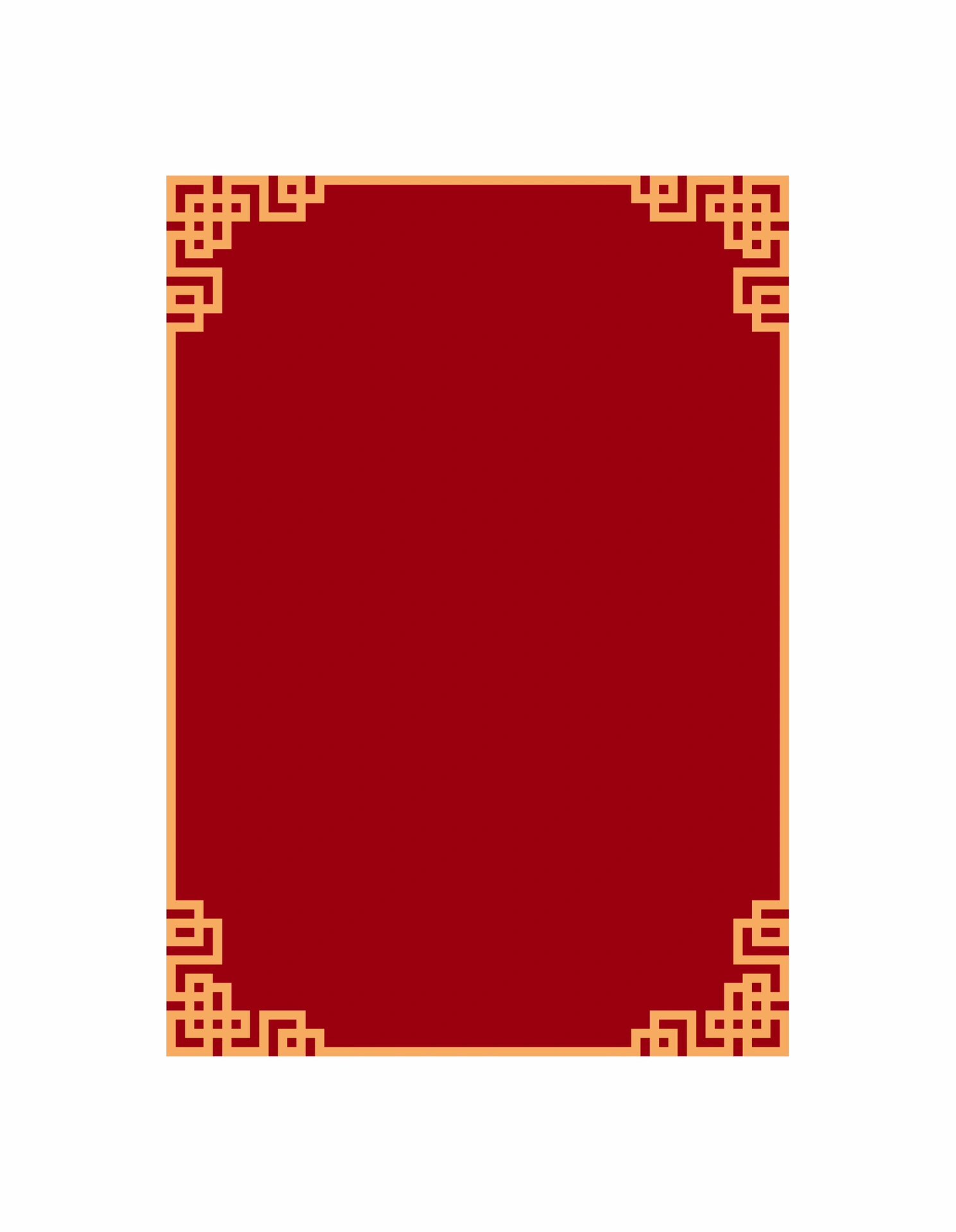红色中国风边框素材