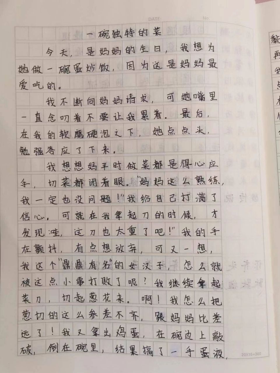 四年级作文-生活万花筒《一碗独特的菜》