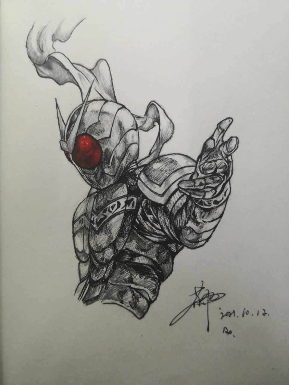 假面骑士w手绘步骤图   手绘w,一看就会,有手就行91