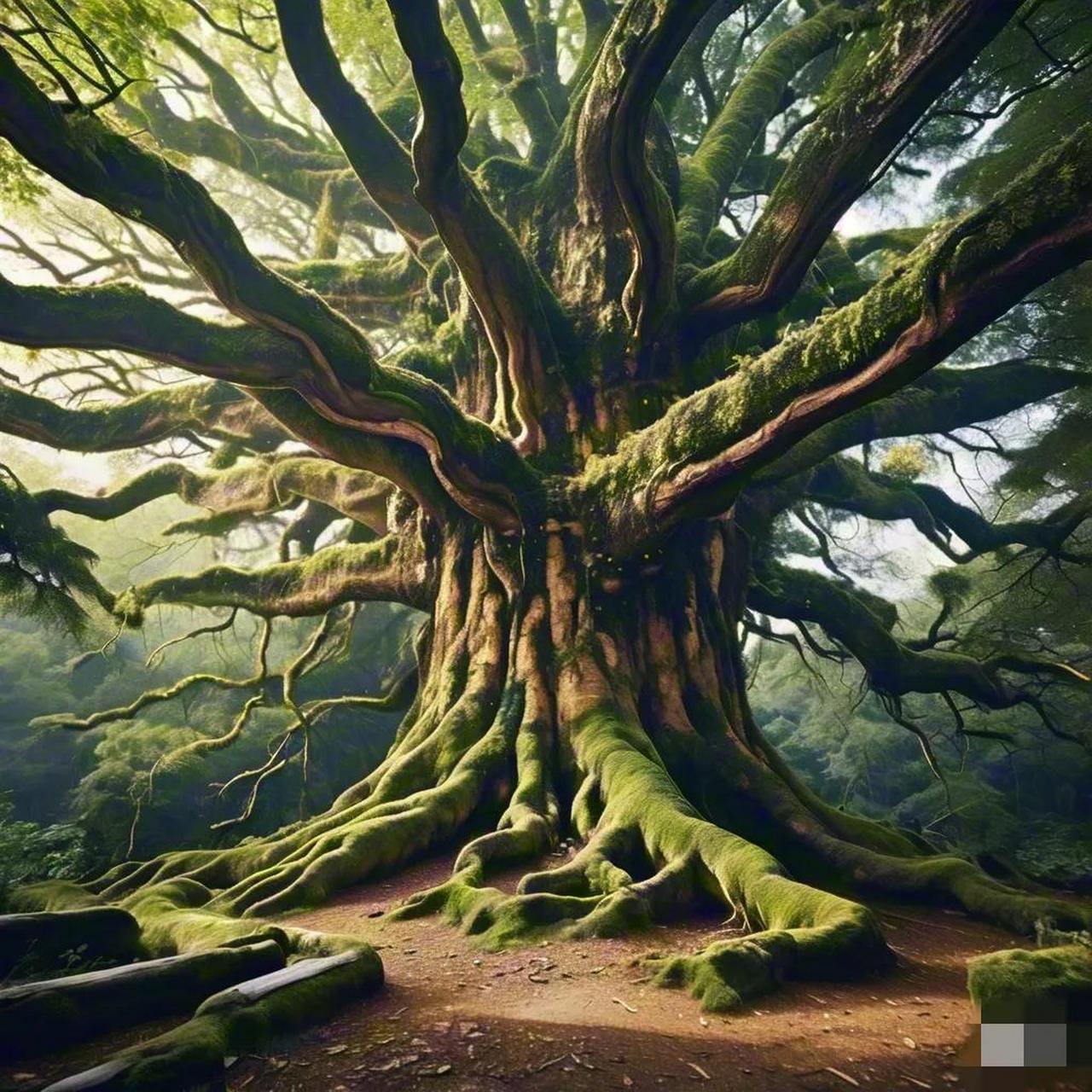 这是一棵万年古树,它枯槁的枝桠,如同巍峨的山岭,坚实地横亘在大地