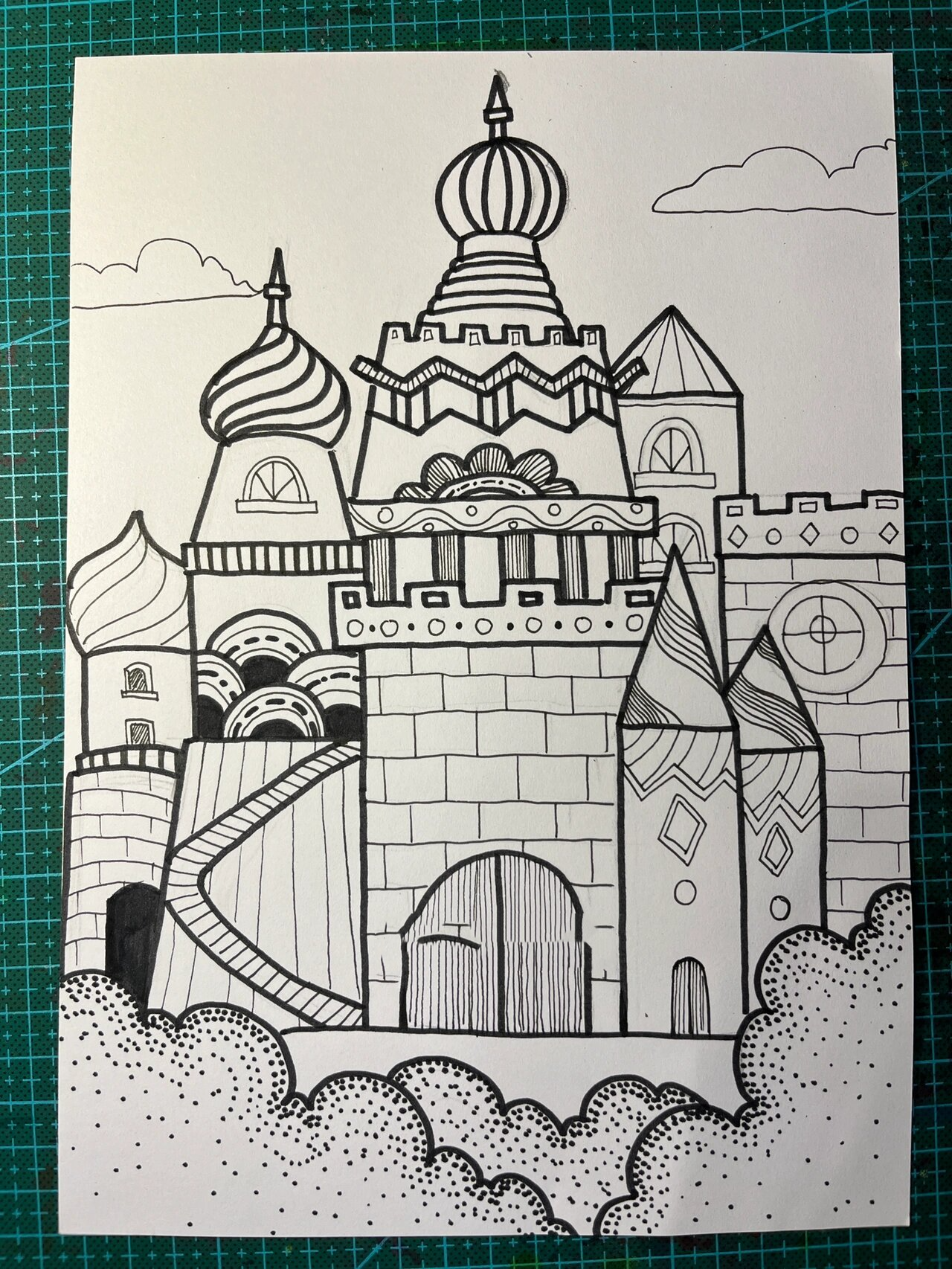 城堡简笔画|儿童创意美术