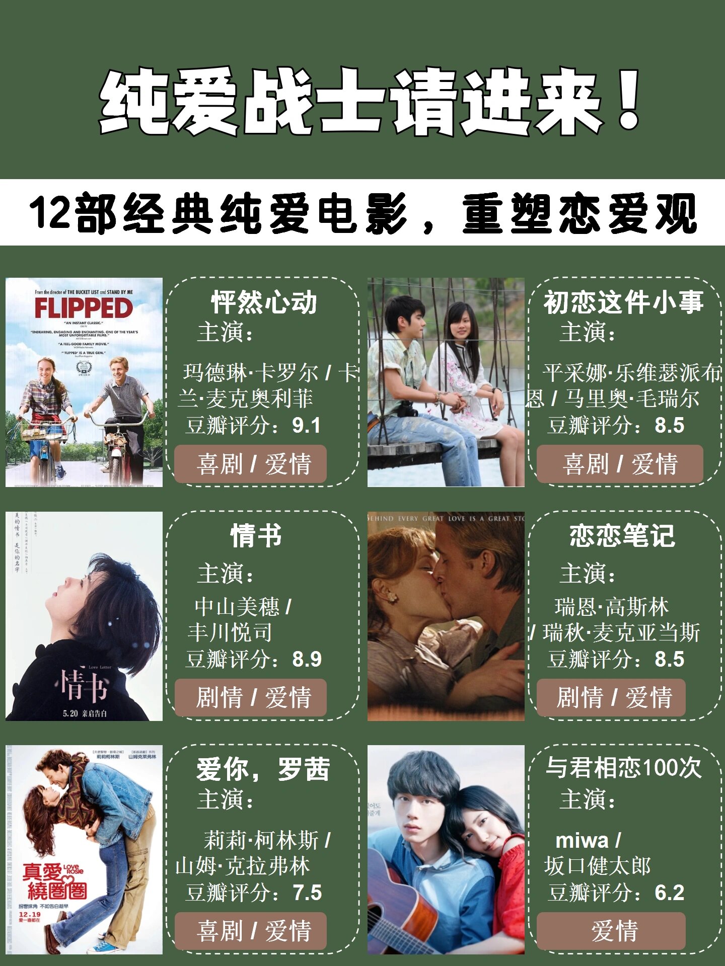 12部经典爱情电影重塑爱情观!纯爱战士必看