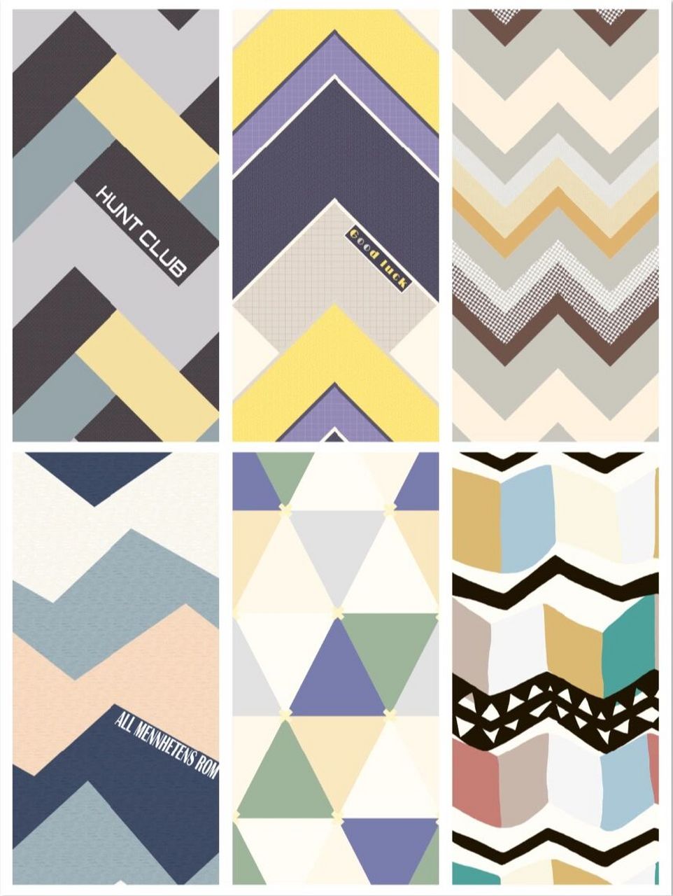 79期 色块几何条格图案 原创手机壁纸插画 花型 | 图案设计 可约稿