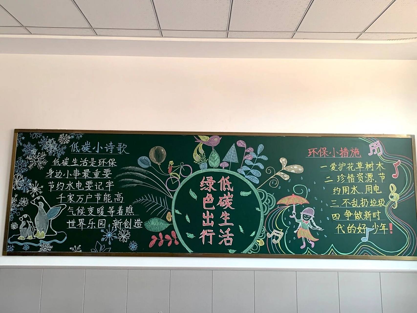 黑板报 | 绿色出行,低碳生活 新学期新板报