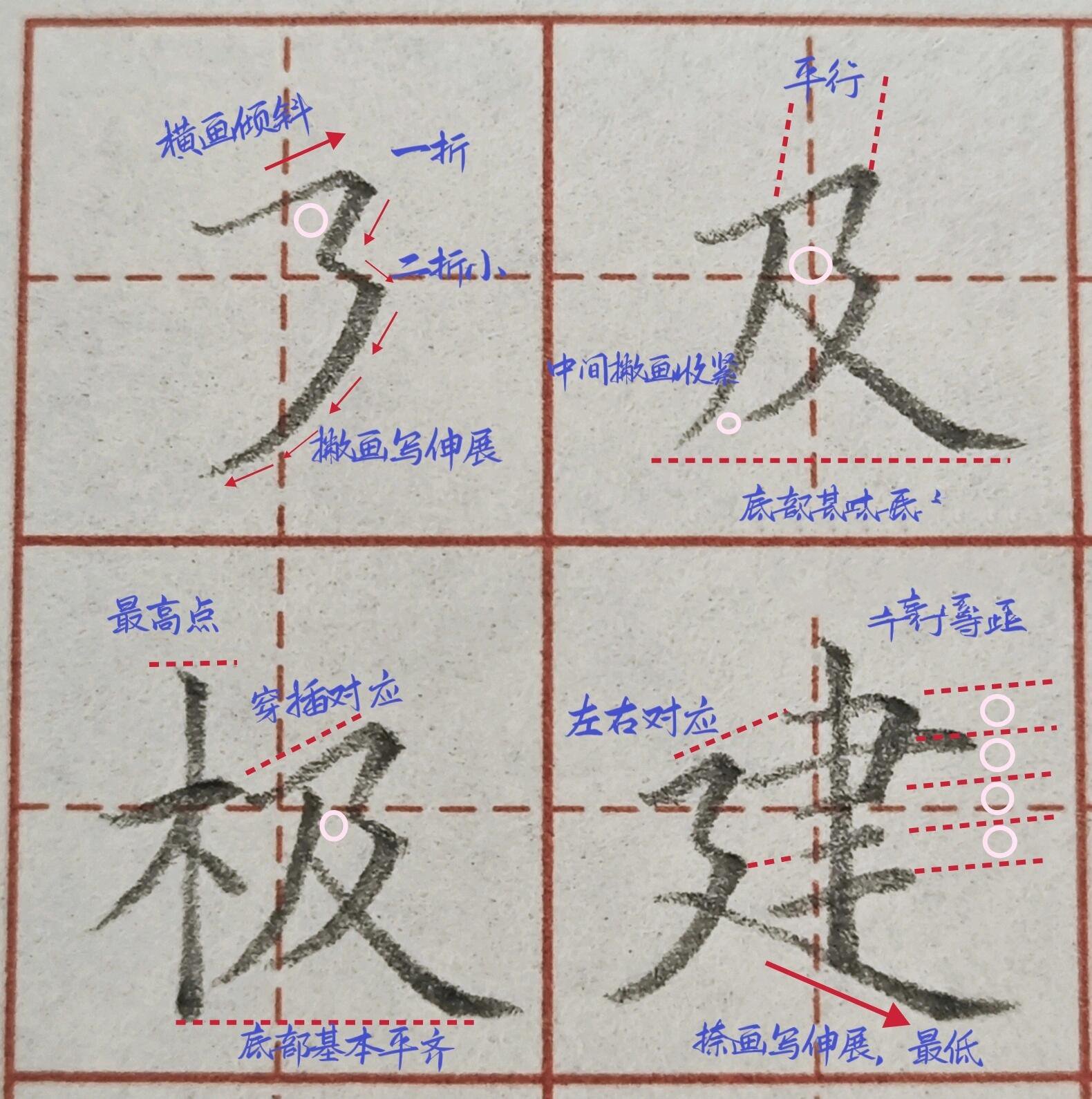 横折折撇的正确写法图片