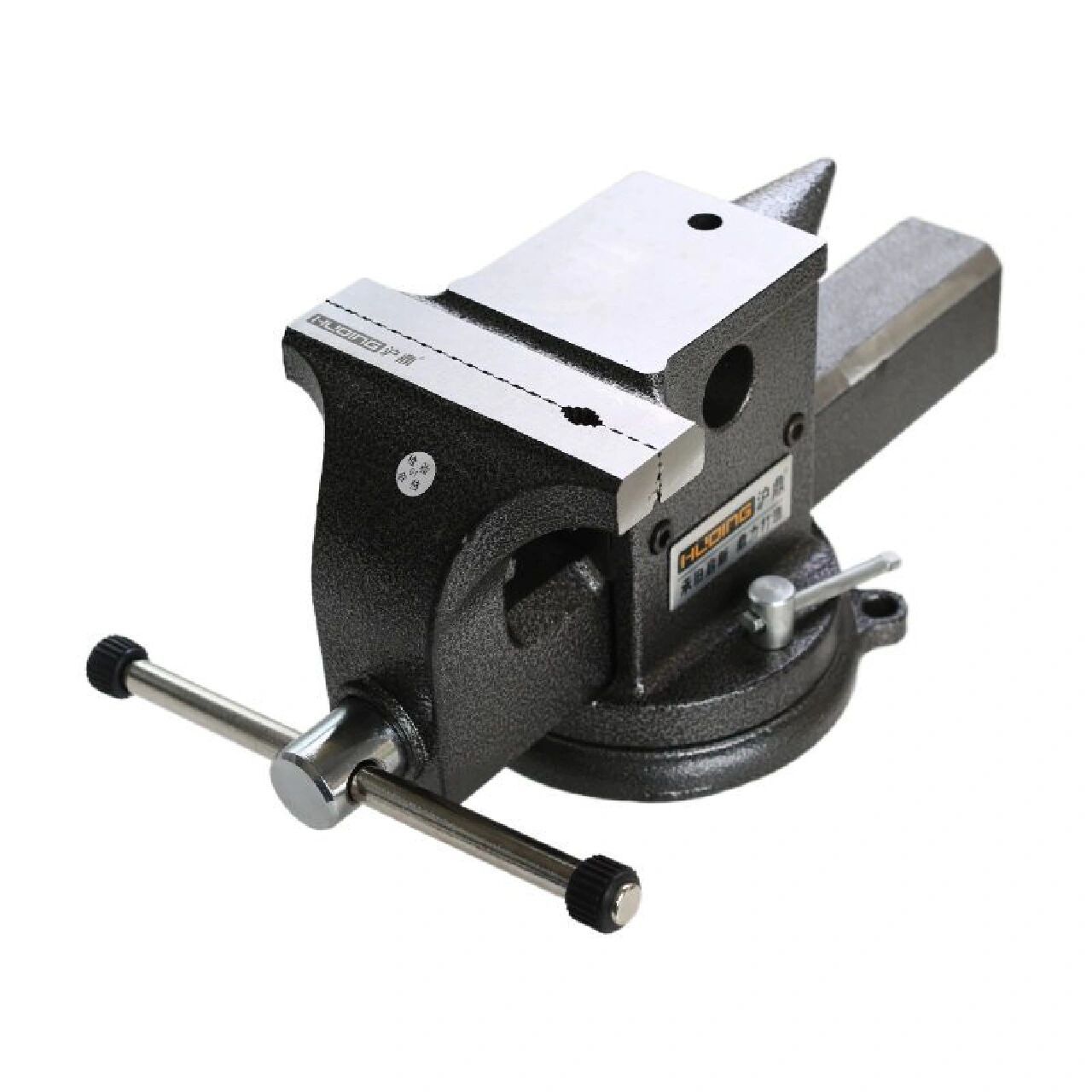 全钢牛角尖台虎钳 工业级台钳 牛角尖台钳,此款台钳采用45号钢一体