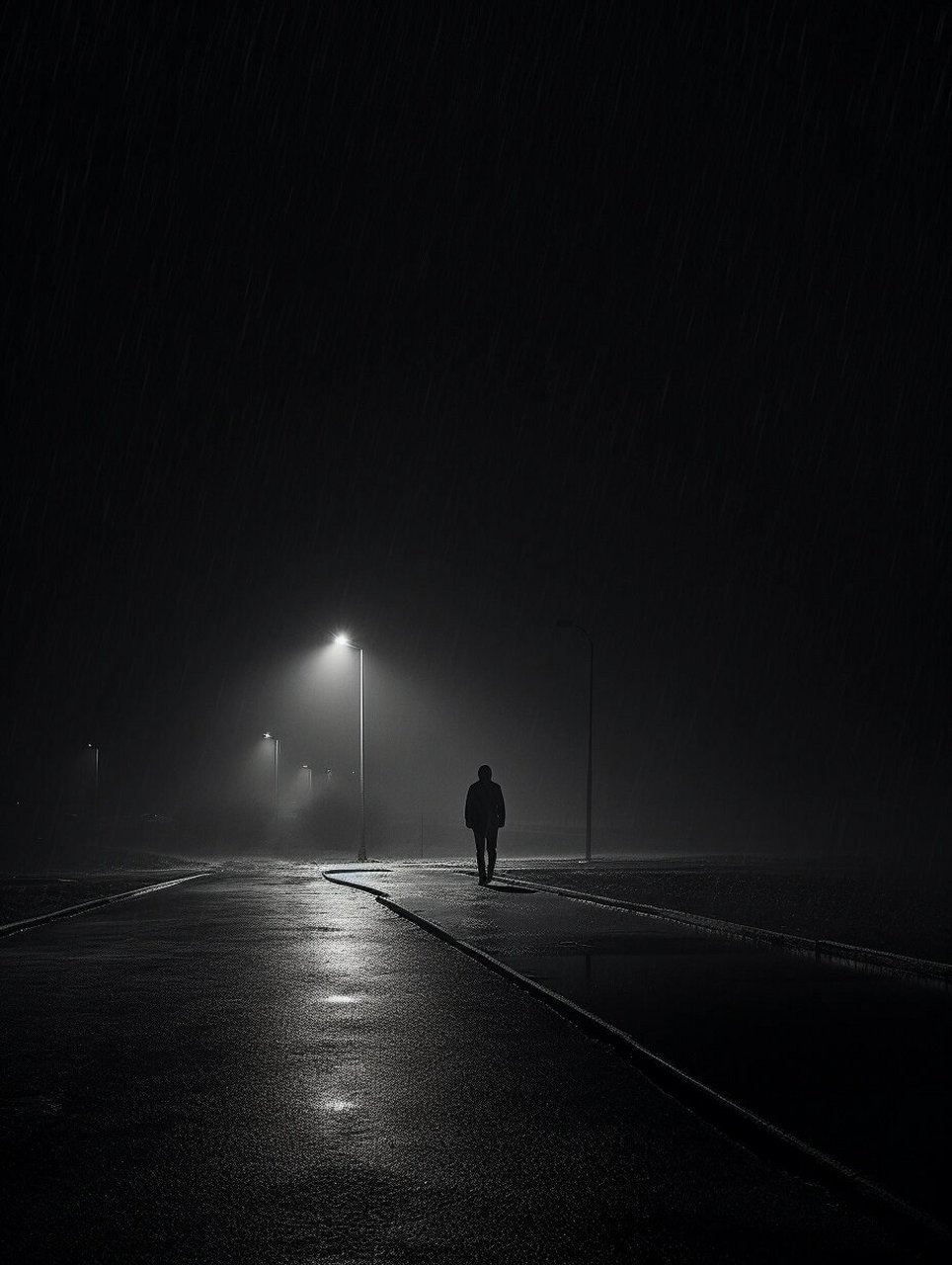 一个男人孤独的背影图片 男人孤独的背影  在寂静的街头,一张男人孤独