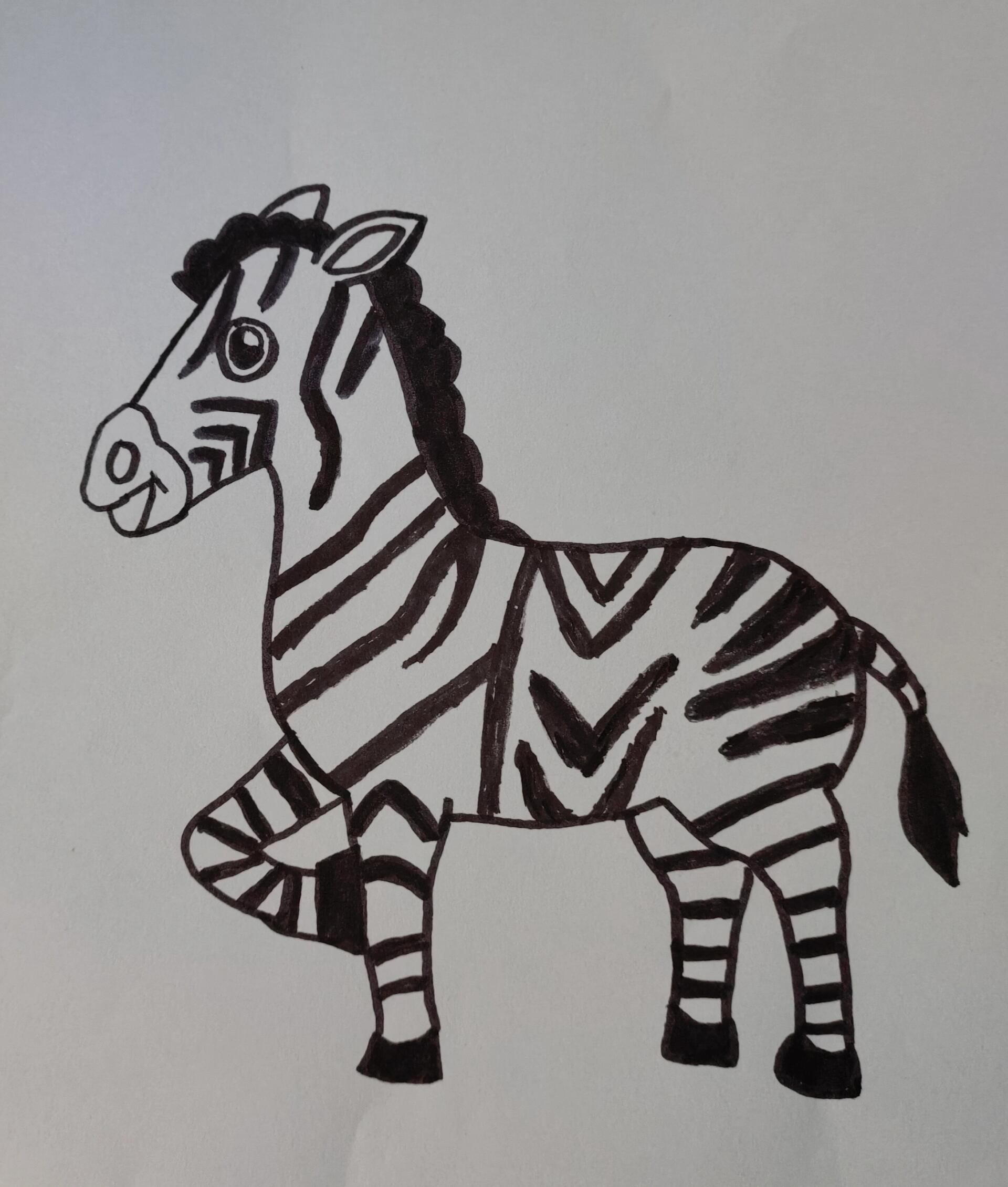 简笔画小斑马