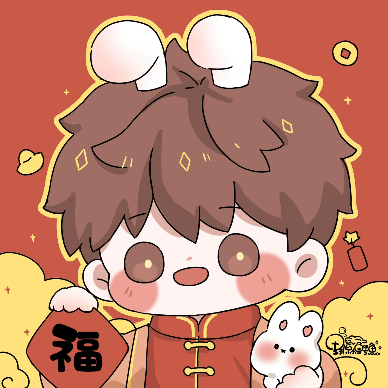 盗墓笔记新年头像 可可爱爱的盗笔兔年头像! 图源:01野原小鳄鱼