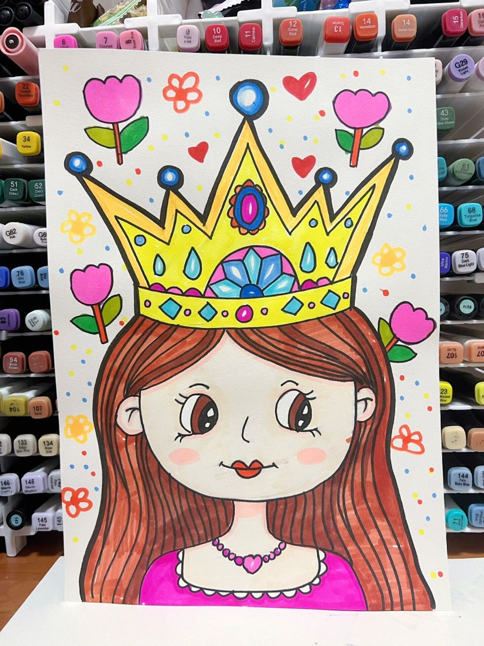 儿童画|漂亮的妈妈7515 适合大班以上的小朋友完成73 适合主题