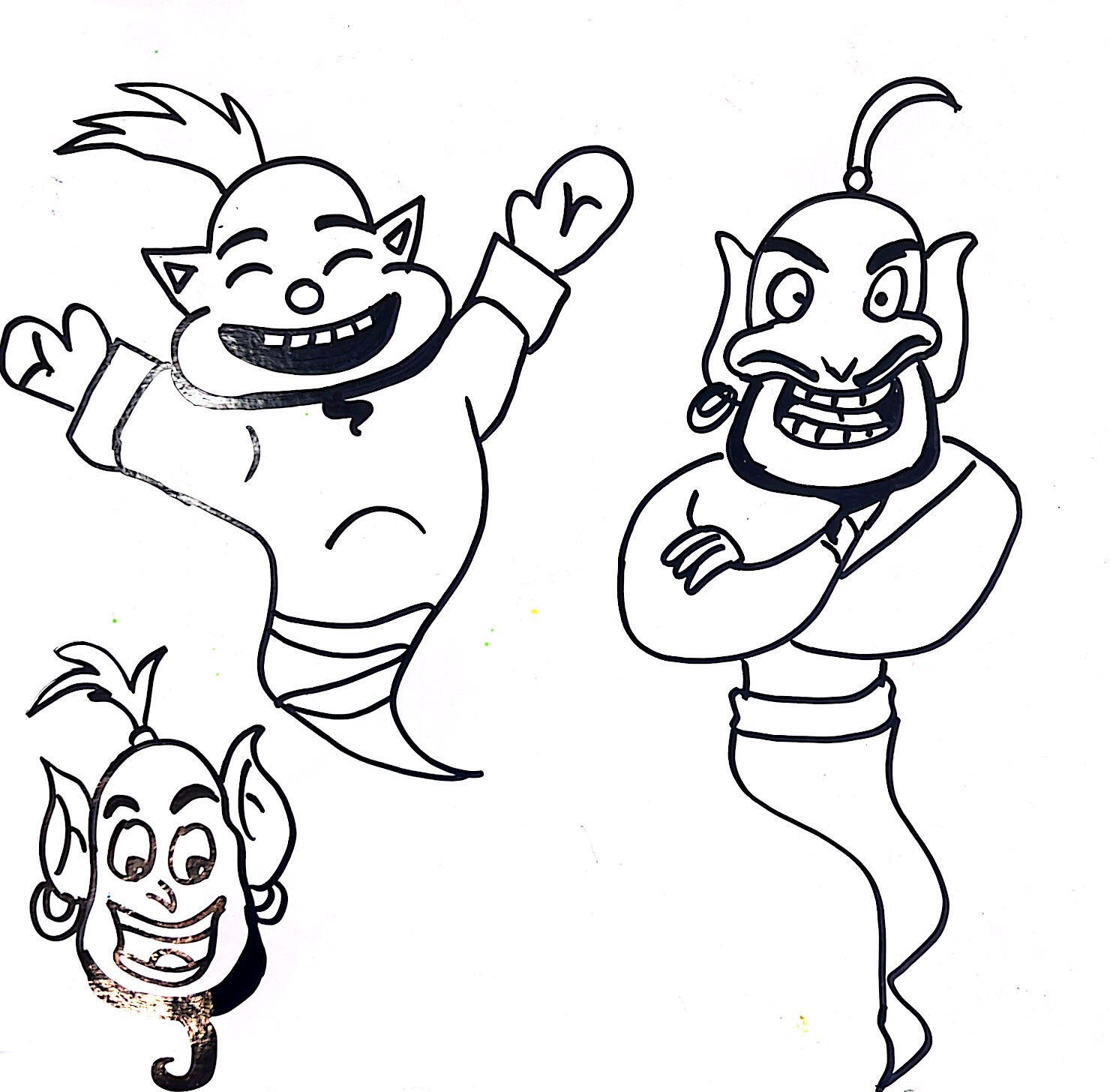 阿拉丁神灯儿童画