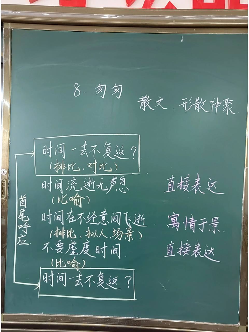 六下语文《8.匆匆》 随机板书,没有美感.