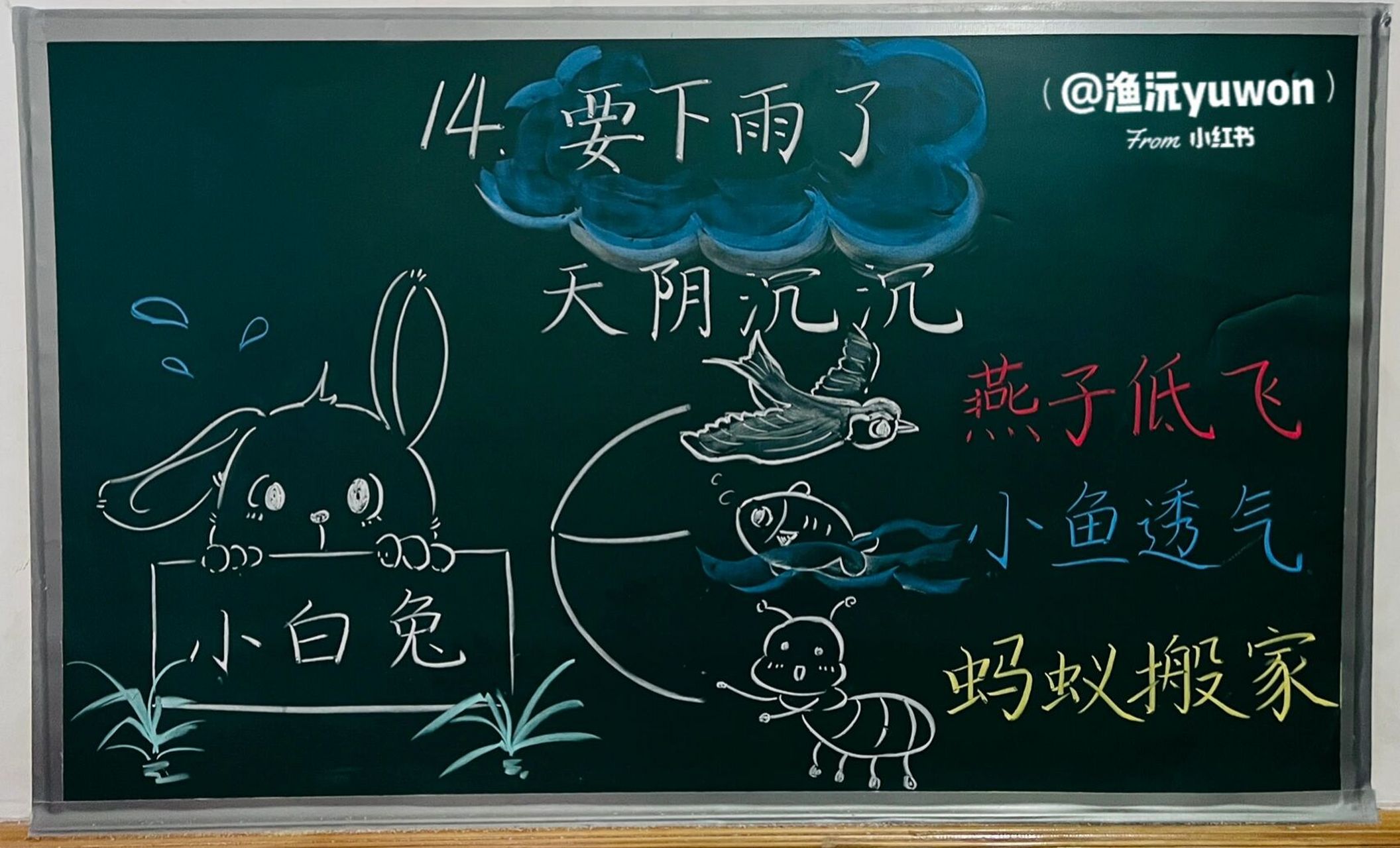 板书设计|一(下)《要下雨了》 《要下雨了》是一篇有趣的科普童话.