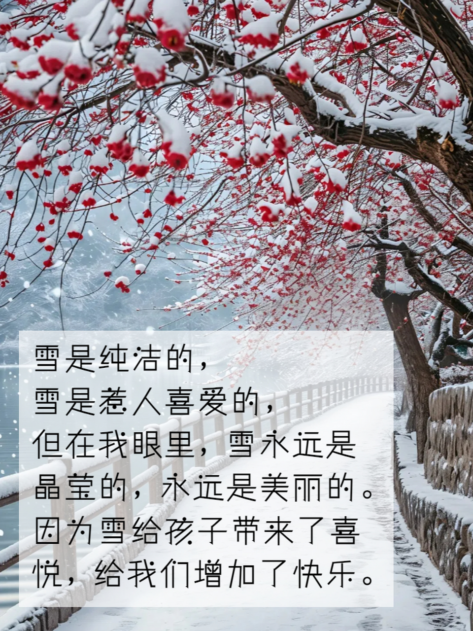 配雪景的唯美短句图片