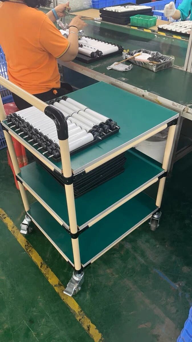 精益管手推车  汇利沣货架  防静电周转车移动多功能工具车物料架精益