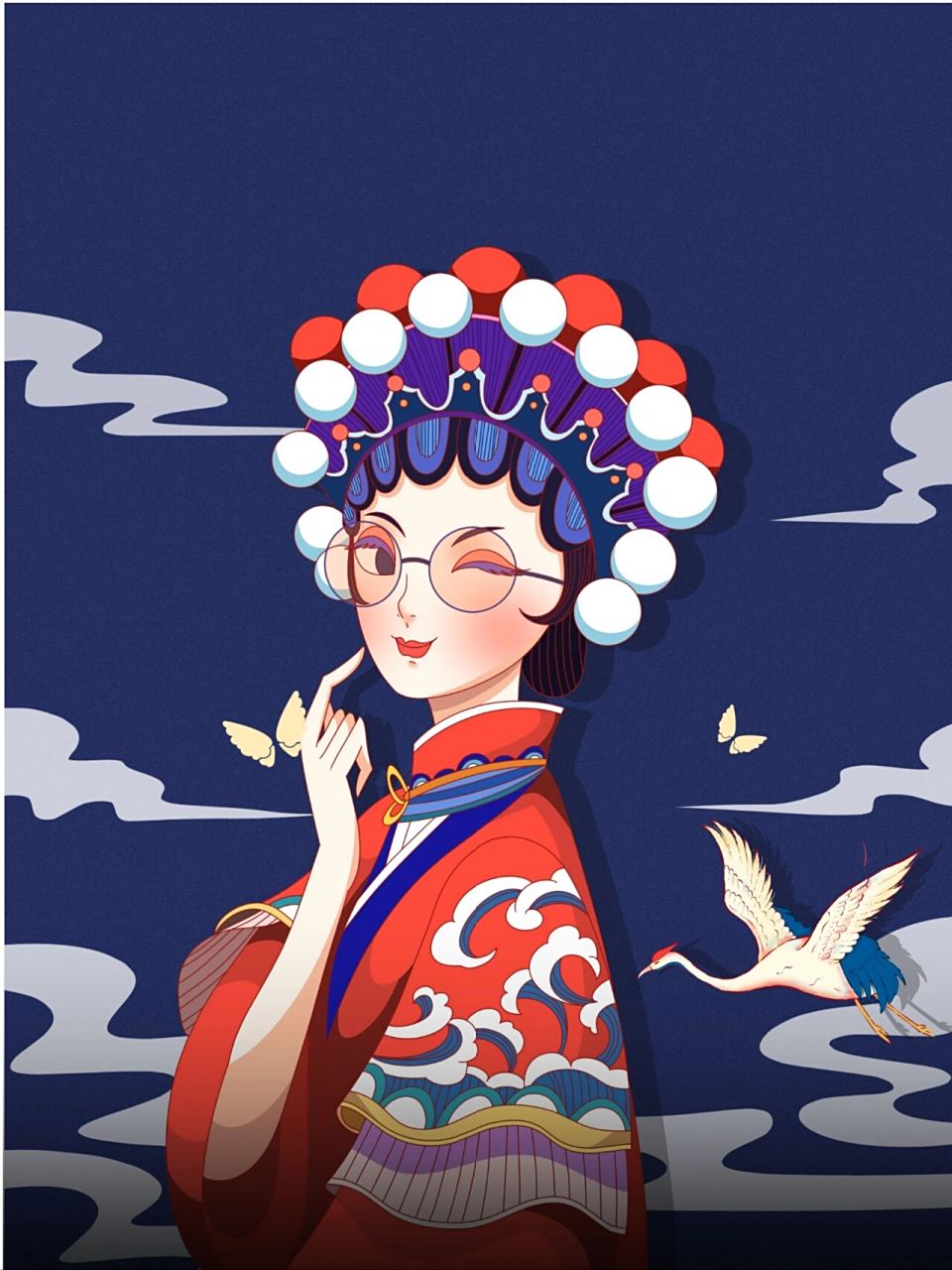 国潮风京剧人物插画素材分享 京剧是中国国粹之一,是中国影响最大的