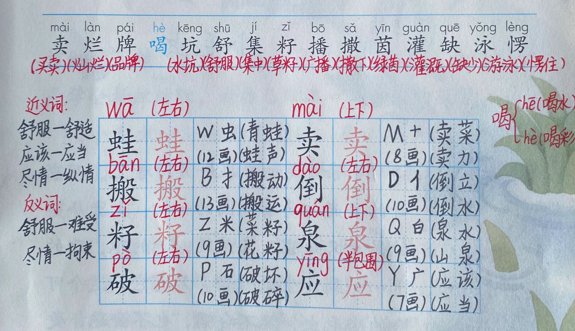 菜字组词图片