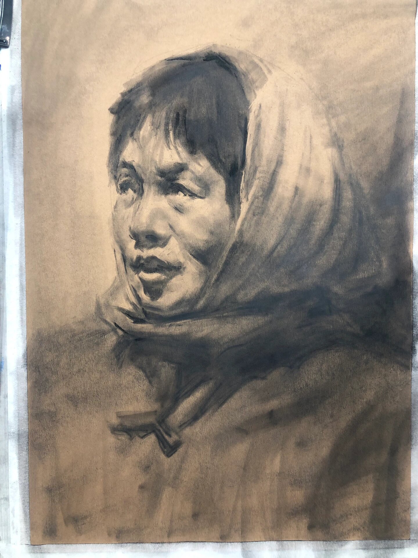 牛皮纸素描 #素描# #素描头像# #玩转素描