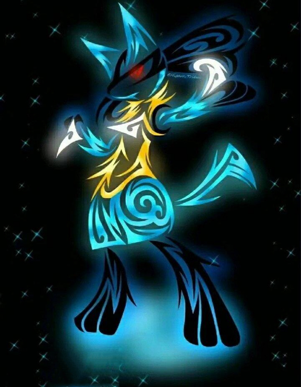 画师higara_tribal 路卡利欧 基拉祈 帝牙卢卡 莱希拉姆 阿勃梭鲁