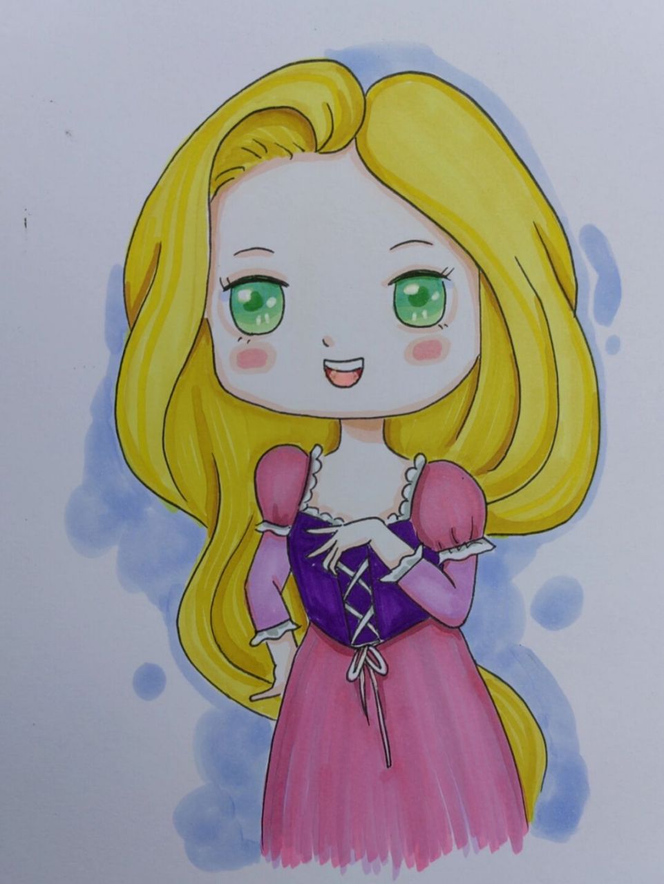 迪士尼公主 #马克笔手绘# #画画# #q版人物# #迪士尼公主头像