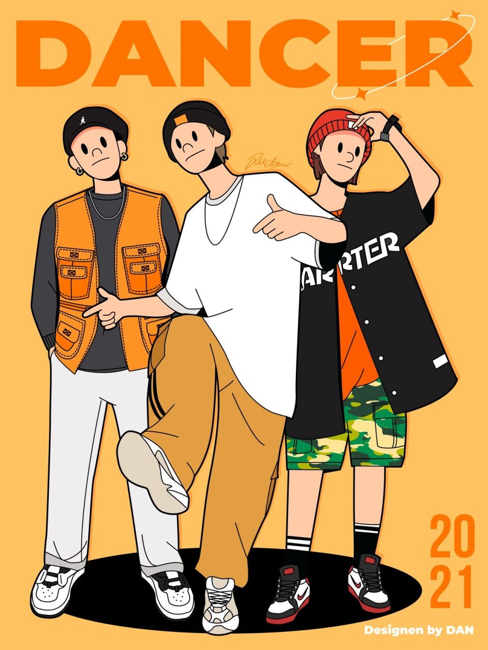 插画|街舞少年们～ 照片转插画       仅展示9215二改9215