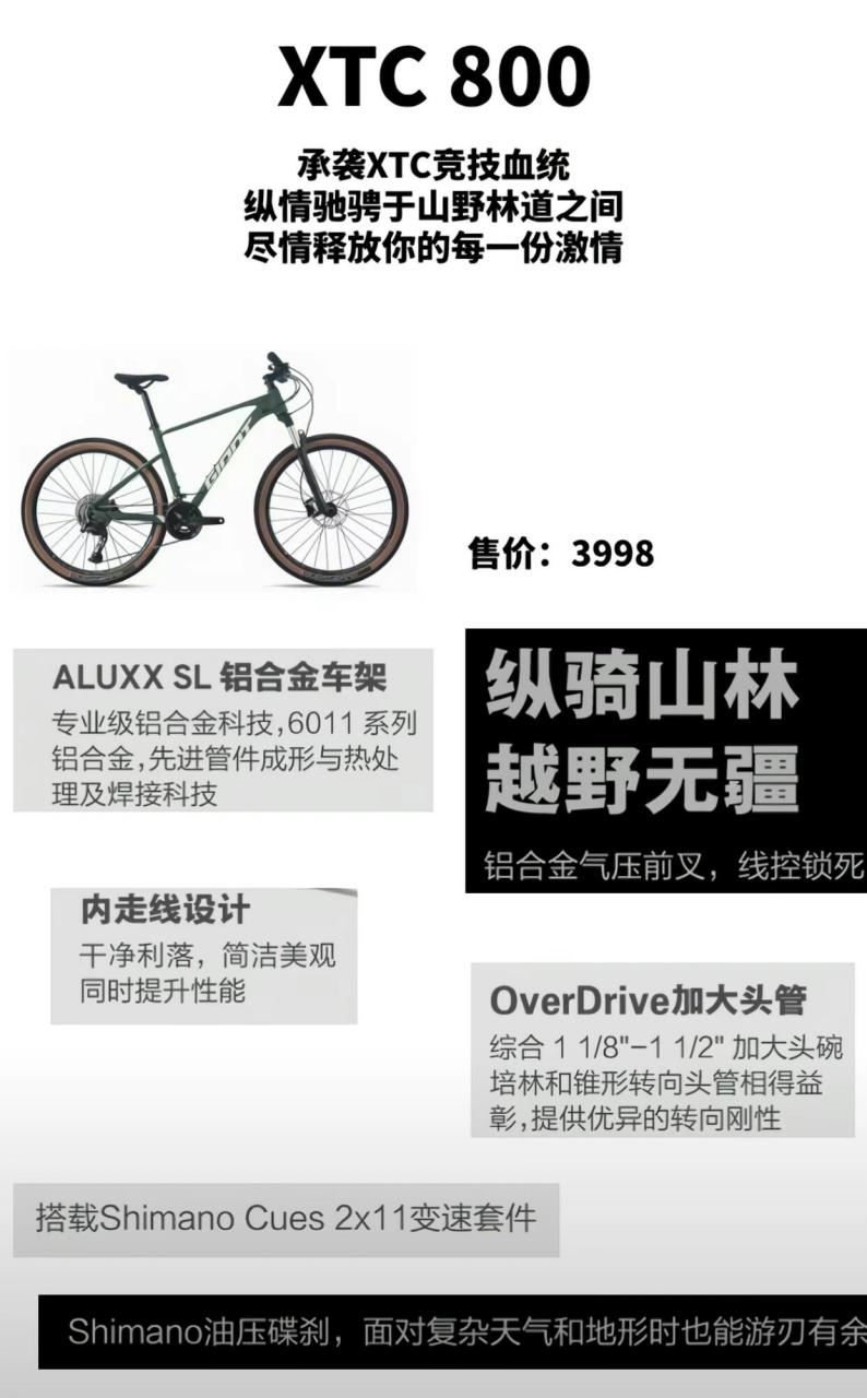 捷安特山地车xtc系列,你的车上榜了没?