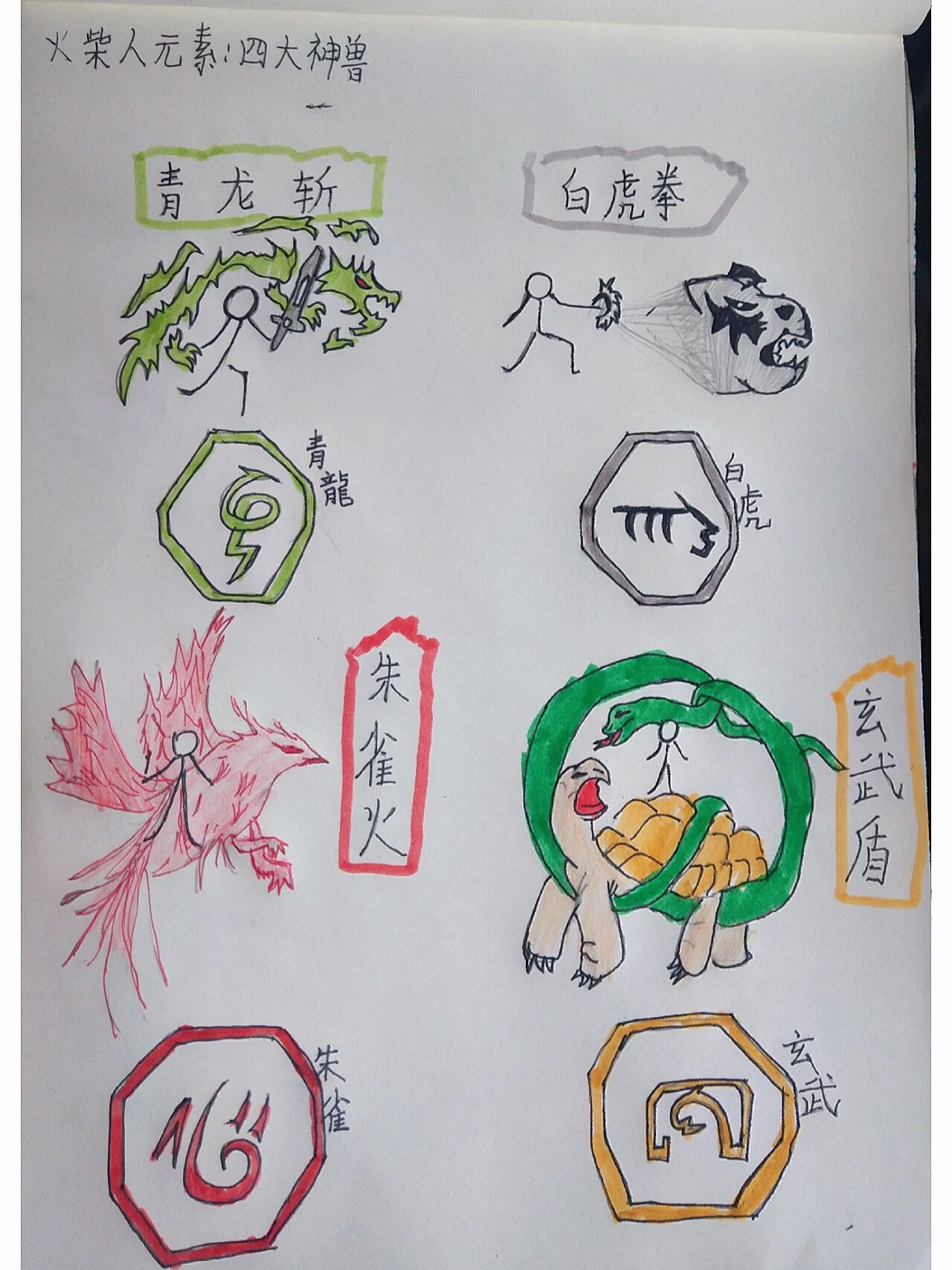 四大神兽火柴人